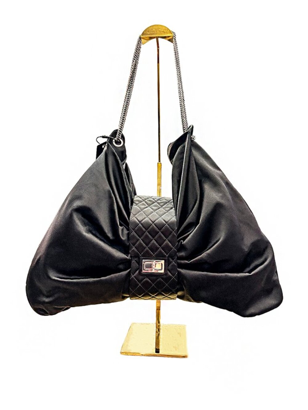 Chanel Satin Oversized Bow Shoulder Bag - Press Sample